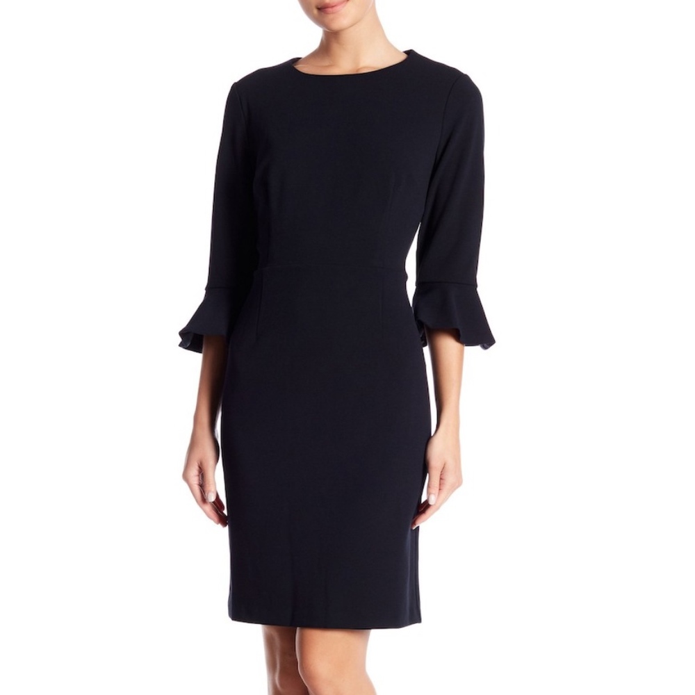 Donna Morgan Ruffle Cuff Sheath Dress